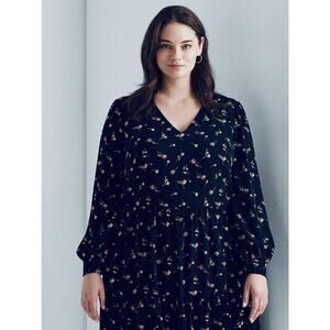LAUREN RALPH LAUREN Black Label Plus‎ Size 18W Ruffled Tiered Dress Boho Prairie